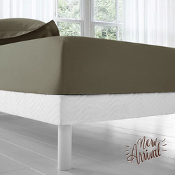Isadore Lorraine Σεντόνι Μονό Βαμβακερό με Λάστιχο 100x200+30 Love your bed Oil Green 101