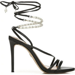 Sam Edelman Γυναικεία Πέδιλα Δερμάτινα Μαύρα με Λεπτό Ψηλό Τακούνι I0186L2001