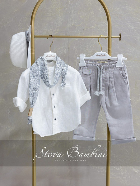 Stova Bambini Βαπτιστικό Κοστούμι με Παντελόνι & Πουκάμισο 4τμχ SS26B34