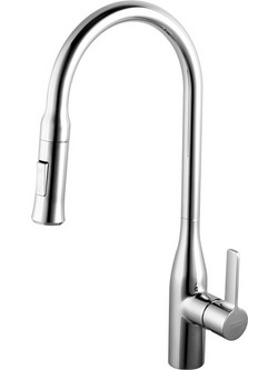 Clever Chef 2 99441 Μπαταρία Κουζίνας Πάγκου Διπλής Παροχής Ανάμεικτη με Ντουζ Inox