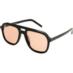 Kaleos ZERBINO6 Ανδρικά Γυαλιά Ηλίου Aviator Κοκάλινα Μαύρα με Πορτοκαλί Φακό