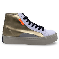 D.Franklin Γυναικεία Sneakers Flatforms Μποτάκια Χρυσά DFSH367018