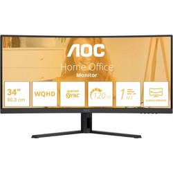 AOC CU34B3E Ultrawide VA HDR Curved Monitor 34" 3440x1440 QHD 120Hz 4ms