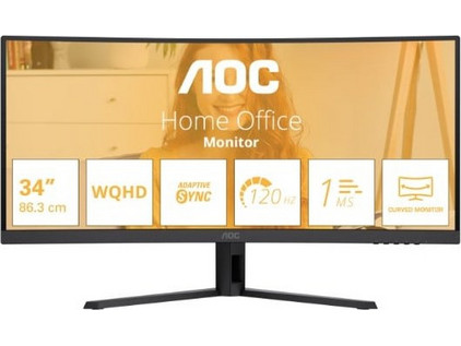 AOC CU34B3E Ultrawide VA HDR Curved Monitor 34" 3440x1440 QHD 120Hz 4ms
