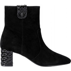 Kurt Geiger Γυναικεία Μποτάκια Αστραγάλου Suede Μαύρα με Χοντρό Χαμηλό Τακούνι 4987700209-00