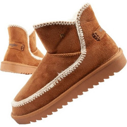 Wrangler Elsa Γυναικεία Μποτάκια Suede Καφέ με Γούνα 20253092-37B