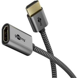 Goobay Καλώδιο HDMI 2.1 Braided HDMI Male to HDMI Female 0.1m Black Grey