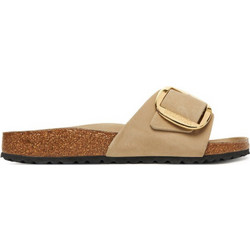 Birkenstock Madrid Big Buckle Δερμάτινα Γυναικεία Σανδάλια Ανατομικά Μπεζ 1030467