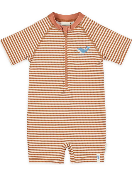 Little Dutch Ocean Brown Stripes Αντηλιακό UV Βρεφικό Μαγιό Ολόσωμο για Αγόρι Καφέ LD-CL260302