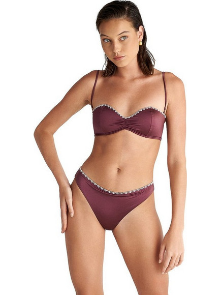 BLU4U Stripes And Spots Bikini Slip Μπορντό 26365512-22