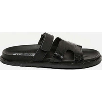 Steve Madden Manu Δερμάτινα Ανδρικά Σανδάλια Μαύρα 120008350300100
