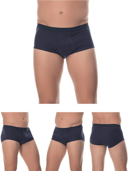 Lido Ανδρικά Σλιπ Βαμβακερά με Άνοιγμα Navy Μπλε 4Pack PRO-100