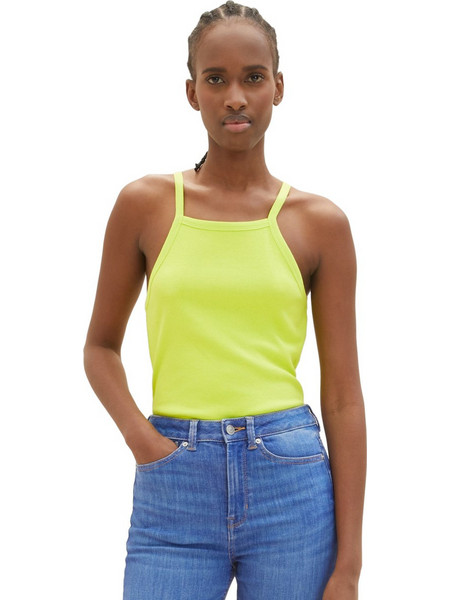 Tom Tailor Γυναικείο Καλοκαιρινό Top Ριπ Lime 1035368-24702