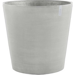 Ecopots Amsterdam 60 Γλάστρα Εξωτερικού Χώρου Στρογγυλή Πλαστική Γκρι Λευκή 60x56cm 31703-4646