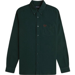 Fred Perry Ανδρικό Πουκάμισο Βαμβακερό Μακρυμάνικο Κανονική Γραμμή Χακί M5516-30A