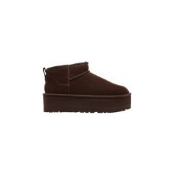 UGG Classic Ultra Mini Platform Γυναικεία Μποτάκια Πλατφόρμα Suede Σοκολατί με Γούνα 1135092-BCDR