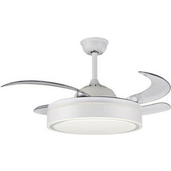 Rixme RZ-57581 Ανεμιστήρας Οροφής με Φως & Τηλεχειριστήριο Λευκός