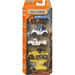 Mattel Matchbox Αυτοκινητάκια Σετ των 5 Construction Crew JJP43