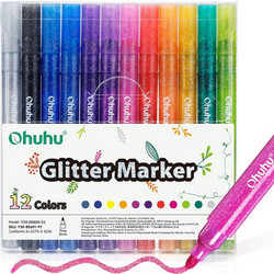 Ohuhu Glitter Μαρκαδόροι Ζωγραφικής Σετ 12 Χρώματα