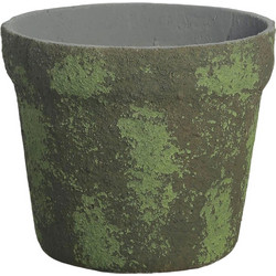 Supergreens Mossy Γλάστρα Στρογγυλή Τσιμεντένια Πράσινη 26x23.5cm 1480-8