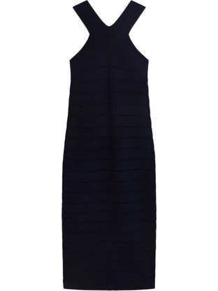 Ted Baker Midi Καλοκαιρινό Φόρεμα για Γάμο / Βάπτιση Μεταξωτό Navy Μπλε 284796