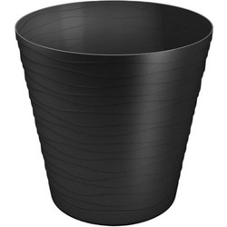Don-Plast Tedi Γλάστρα Στρογγυλή Πλαστική Μαύρη 25x25cm DT25-53