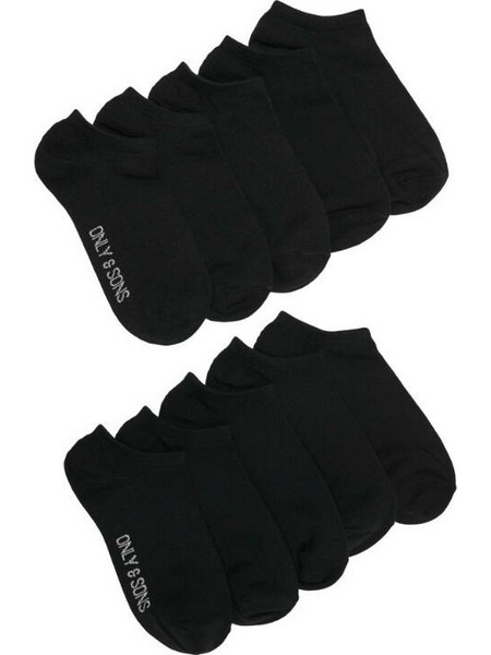 Only & Sons Brody Ανδρικές Κάλτσες Σοσόνια Μαύρες 10Pack 22028445