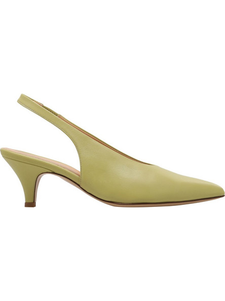 KALOGIROU Γόβες Slingback Δερμάτινες με Λεπτό Χαμηλό Τακούνι Lime 2704S-7881
