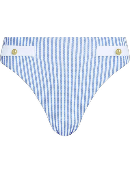 Karl Lagerfeld Ψηλόμεσο Bikini Brazil Λευκό Γαλάζιο B1W46063