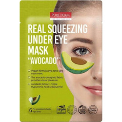 Purederm Real Squeezing Under Avocado Eye Patches για Αντιγήρανση & Ενυδάτωση 6τμχ