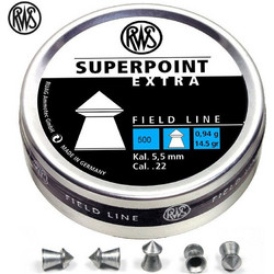 RWS Super Point Βολίδες Pellets Αεροβόλου 5.5mm Μολυβένιες 0.94g / 14.5gr 500τμχ