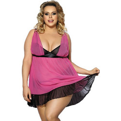 Anais Carinola Sexy Babydoll See Through Φούξια AS10033