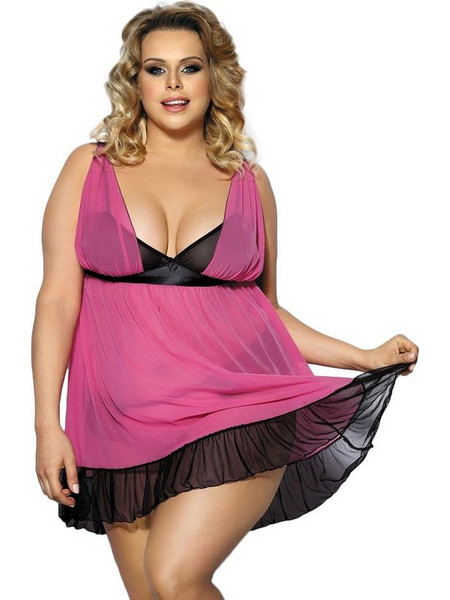 Anais Carinola Sexy Babydoll See Through Φούξια AS10033