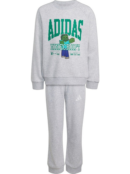 Adidas Minecraft Παιδικό Σετ Φόρμας Γκρι KS9036