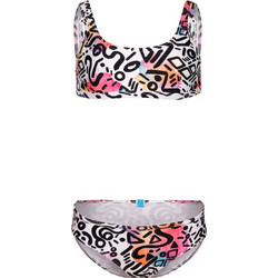 Arena Bralette Αθλητικό Παιδικό Μαγιό Bikini Set για Κορίτσι Μαύρο Λευκό Φούξια 011031-150