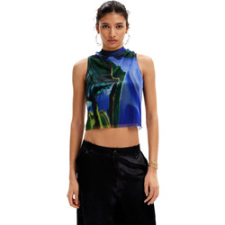 Desigual Γυναικείο Καλοκαιρινό Crop Top Royal Blue 24SWTKA4-5074