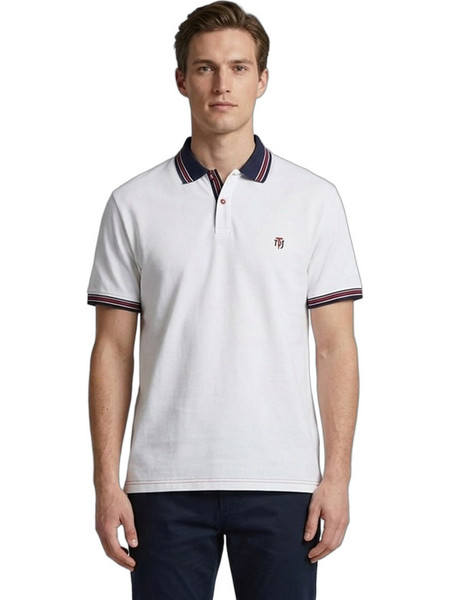 Trussardi Ανδρική Μπλούζα Polo Κοντομάνικη Λευκή 523026-01