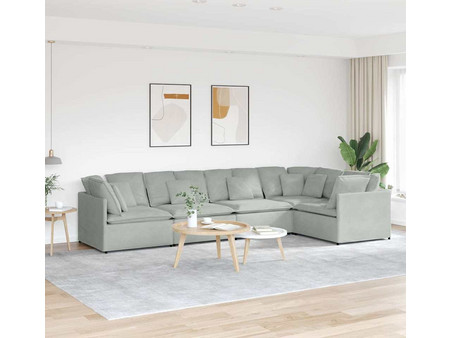 vidaXL Γωνιακός Καναπές Βελούδινος Γκρι 400x200x64cm 3321337
