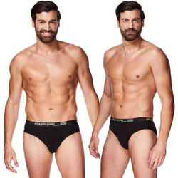 Apple Boxer Ανδρικά Σλιπ Βαμβακερά Μαύρα 2Pack 0212969