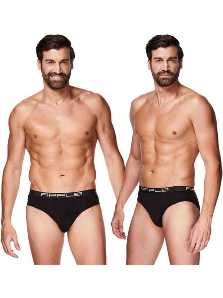 Apple Boxer Ανδρικά Σλιπ Βαμβακερά Μαύρα 2Pack 0212969