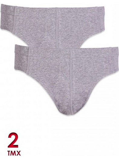 Minerva Ανδρικά Σλιπ Βαμβακερά Γκρι 2Pack 90-21033