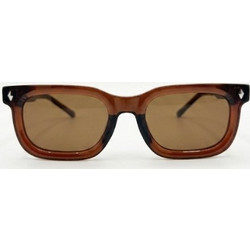 Enzo SZ8810 C6 Ανδρικά Γυαλιά Ηλίου Τετράγωνα Κοκάλινα Καφέ με Καφέ Φακό