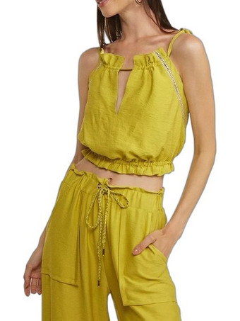Lynne Γυναικείο Καλοκαιρινό Crop Top Lime 147-010037