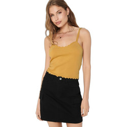 Only Γυναικείο Καλοκαιρινό Crop Top Ριπ Κίτρινο 15203886