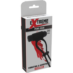 Hidden Desire Extreme Penis Gear Ρυθμιζόμενο Δαχτυλίδι Πέους & Όρχεων Σιλικόνης με Δόνηση Μαύρο