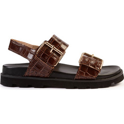 Versace 19V69 Δερμάτινα Γυναικεία Σανδάλια Καφέ AM4C918-626