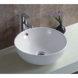 Inter Ceramic Επικαθήμενος Νιπτήρας Μπάνιου Στρογγυλός Πορσελάνης 43x17.5cm Λευκός ICB873