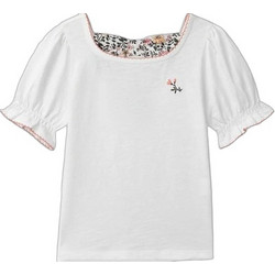 Dpam Flower Detail Παιδικό T-Shirt Κοντομάνικο Λευκό PLEJOUETTE