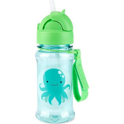 Skip Hop Octopus Παιδικό Παγούρι Πλαστικό με Καλαμάκι Πράσινο 355ml