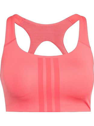 Adidas Optime Workout 3-Stripes Αθλητικό Μπουστάκι με Μέτρια Στήριξη & Αφαιρούμενη Ενίσχυση Κοραλί KV6991